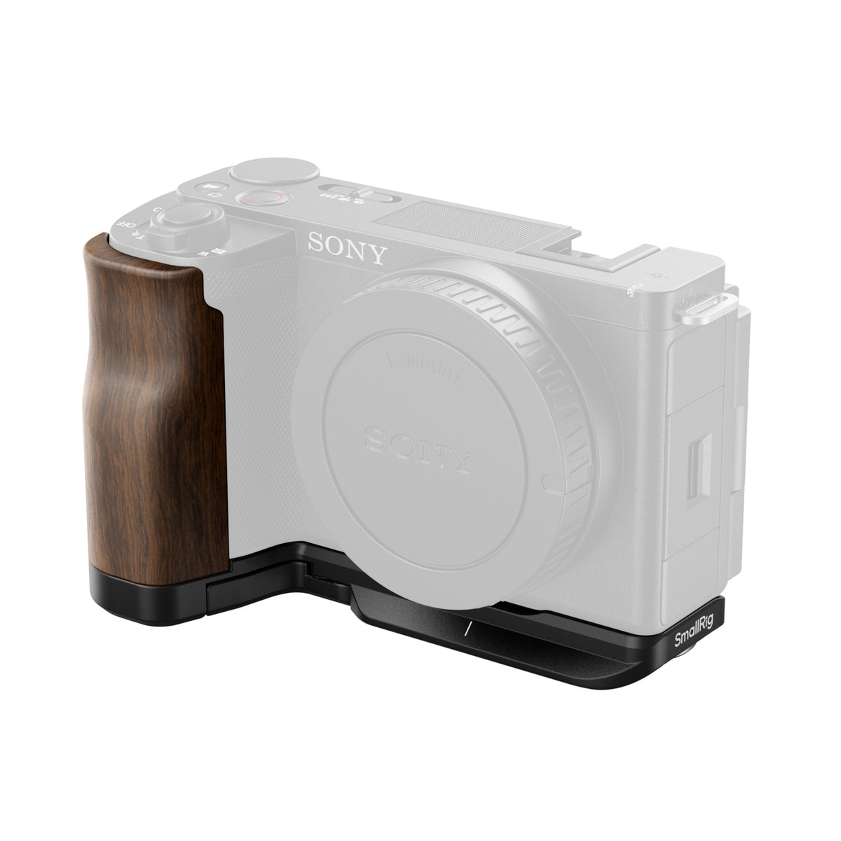 SmallRig 4864 Montageplatte – L-Form, 1/4"-Gewinde – für Sony ZV-E10 II – Schwarz/Rosenholz