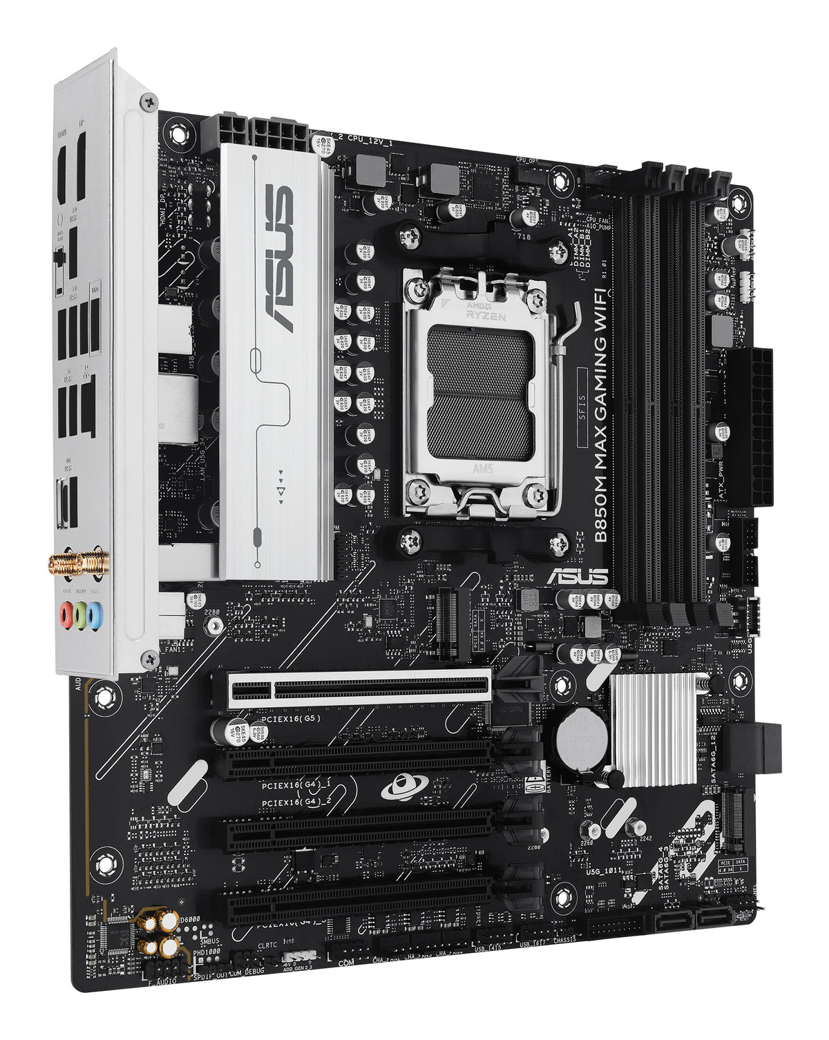 ASUS B850M MAX GAMING WIFI – Mainboard – Sockel AM5, AMD B850, mATX, DDR5