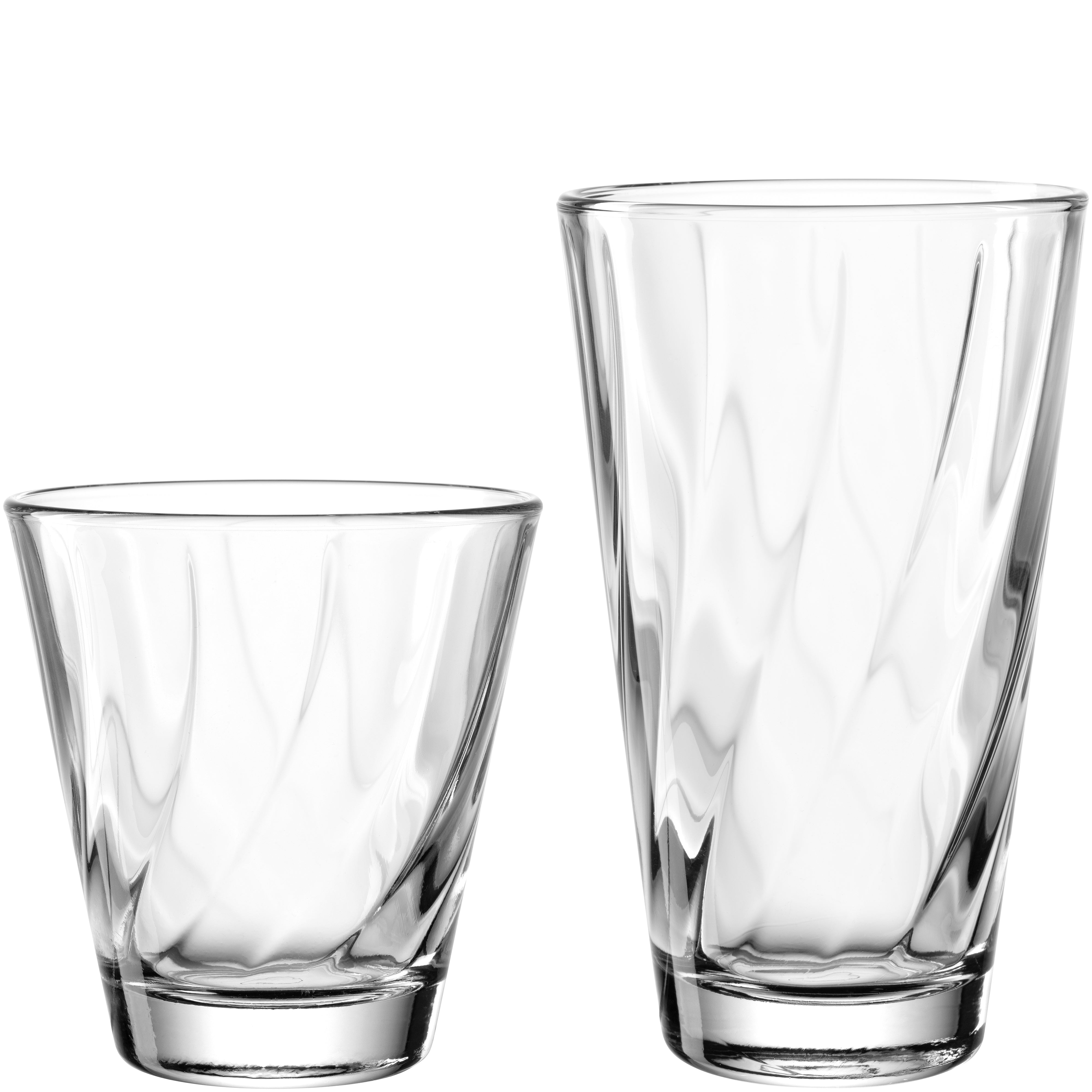 LEONARDO Twist Gläserset – 0,22 l + 0,30 l, Kalk-Natron-Glas, Transparent, Spülmaschinenbeständig, 12 Stück