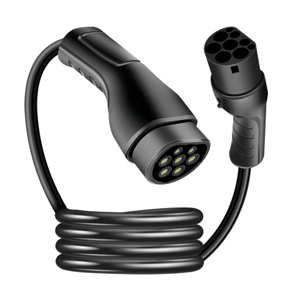 LogiLink Typ 2 Stromkabel – Typ 2–Typ 2, 7,5 m, 3‑phasig, 11 kW, 22 A, IP65, schwarz
