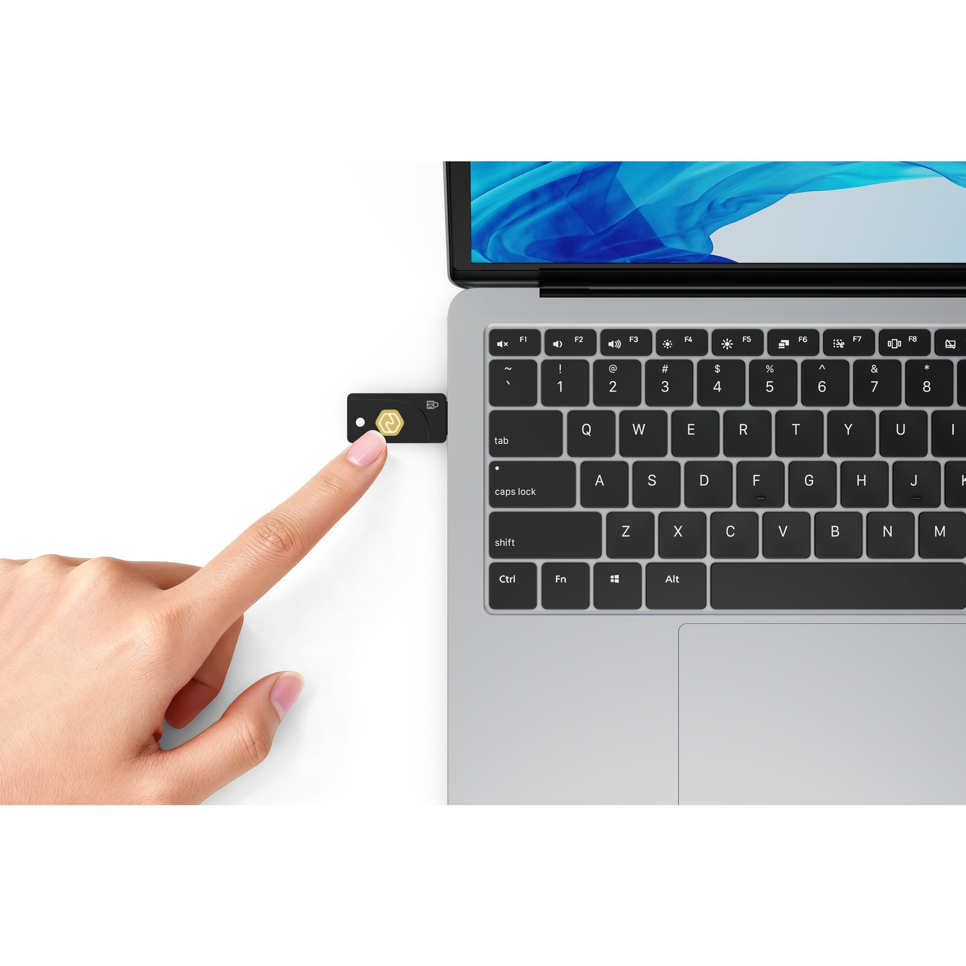 Kensington USB-Adapter – USB-A (Stecker) – VeriMark NFC+ – FIDO2 Level 2 – für Windows, Mac
