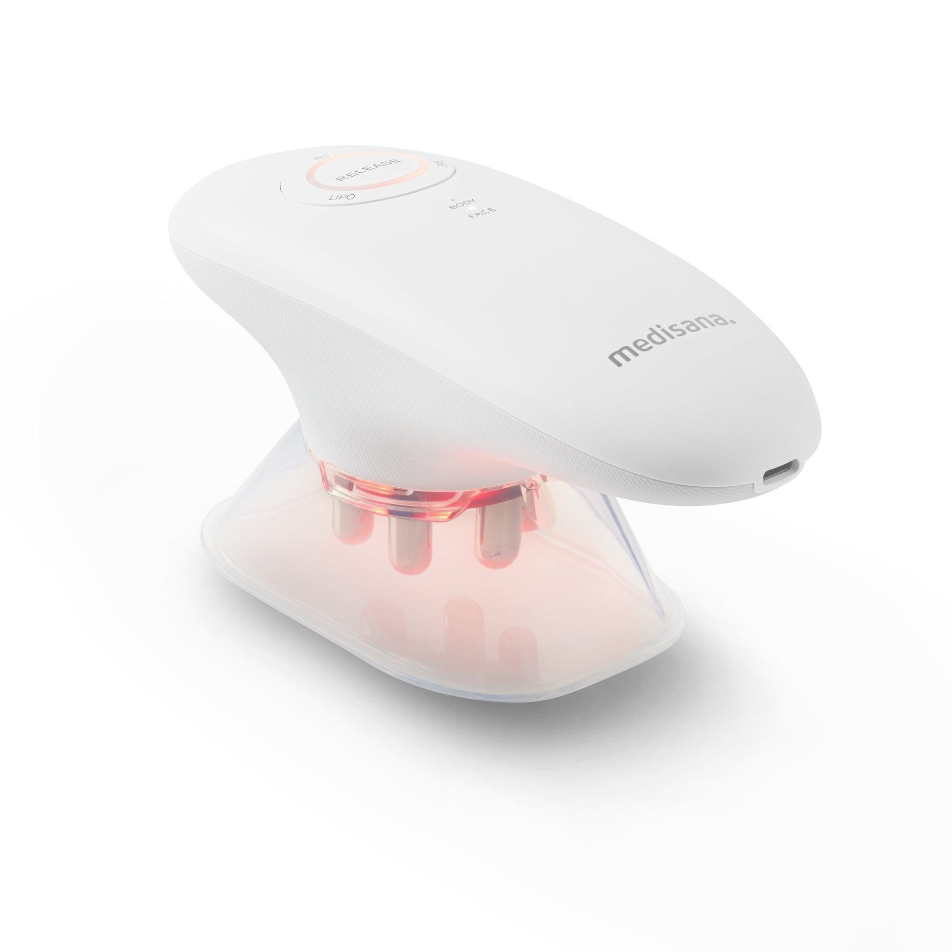 Medisana Schröpfmassagegerät VC150 – weiss, 60 × 69 × 153 mm, 230 g, EMS, Rotlicht, Vakuum, Akku, USB-Ladung