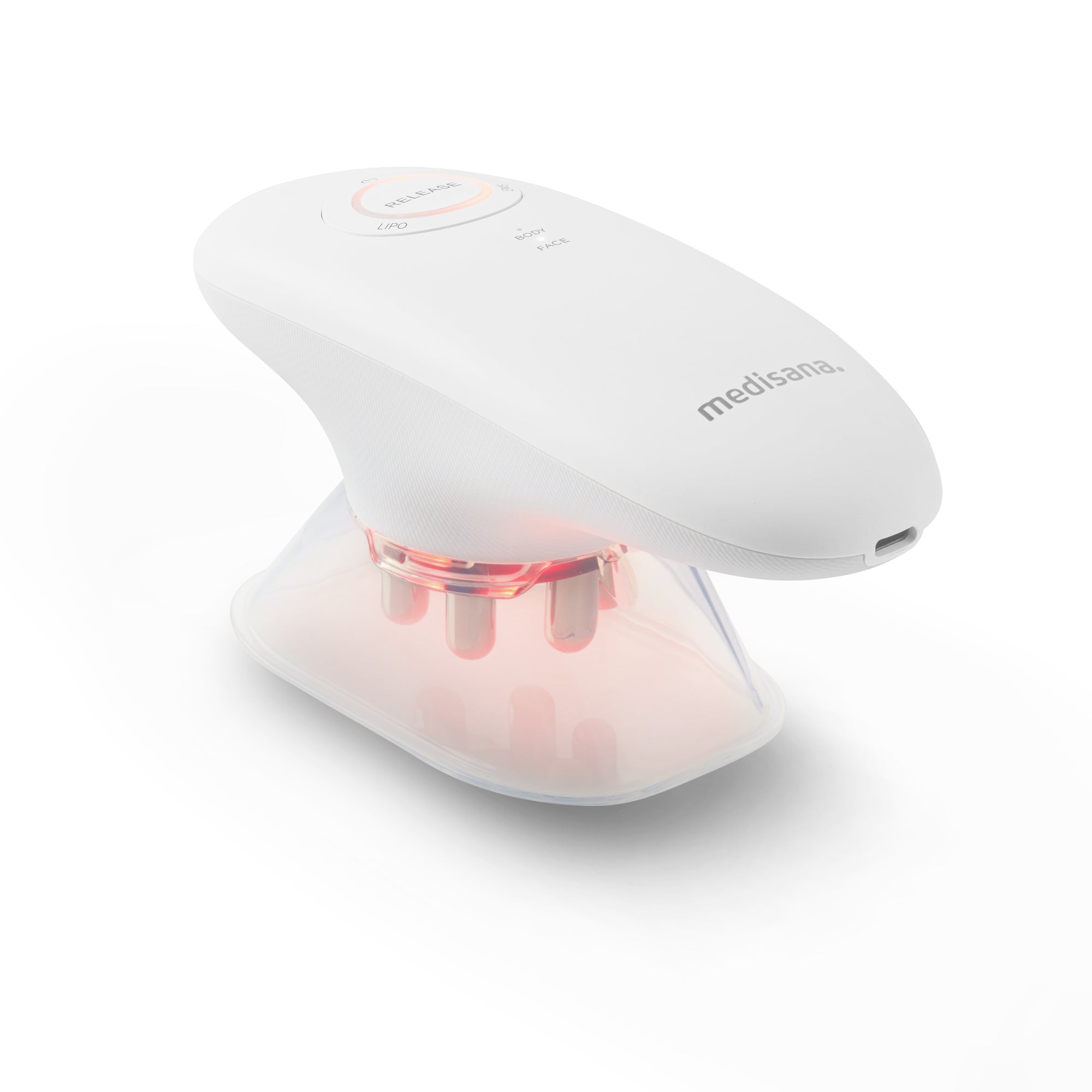 Medisana Schröpfmassagegerät VC150 – weiss, 60 × 69 × 153 mm, 230 g, EMS, Rotlicht, Vakuum, Akku, USB-Ladung