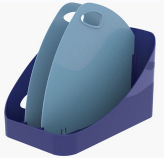 Exacompta Flex Box Aufbewahrungsbox – 3 Fächer, Blau, Kunststoff, B 388 × H 315 × T 225 mm