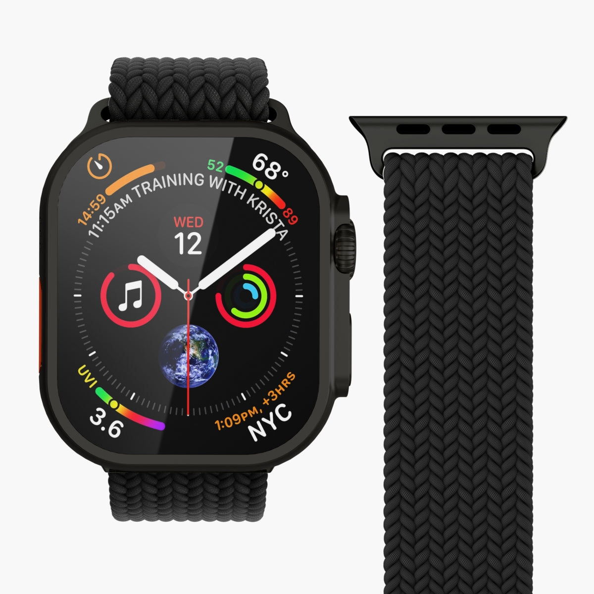Vonmählen Woven Loop – Armband – für Apple Watch 40 mm, 41 mm, 42 mm, All Black, One Size, Nylon