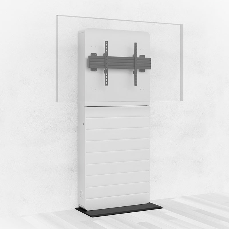 Hagor Digital-Signage-Stand für 55–65" Displays, VESA 600×400 – abschliessbar – schwarz/weiss – CON-Line FS