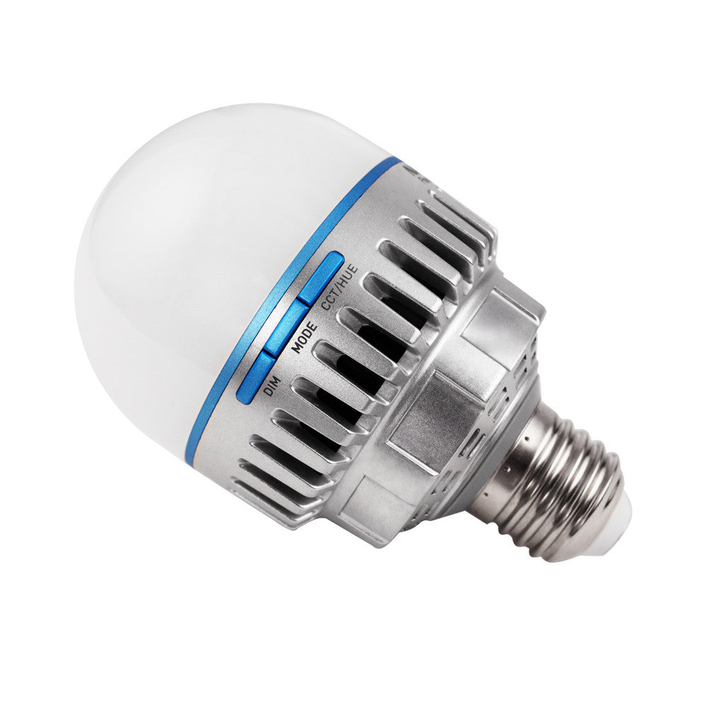 Nanlite PavoBulb 10C – 10 W LED-Birne (E27), dimmbar, 2700–7500 K, 1018 lx – Metallisch/Weiss