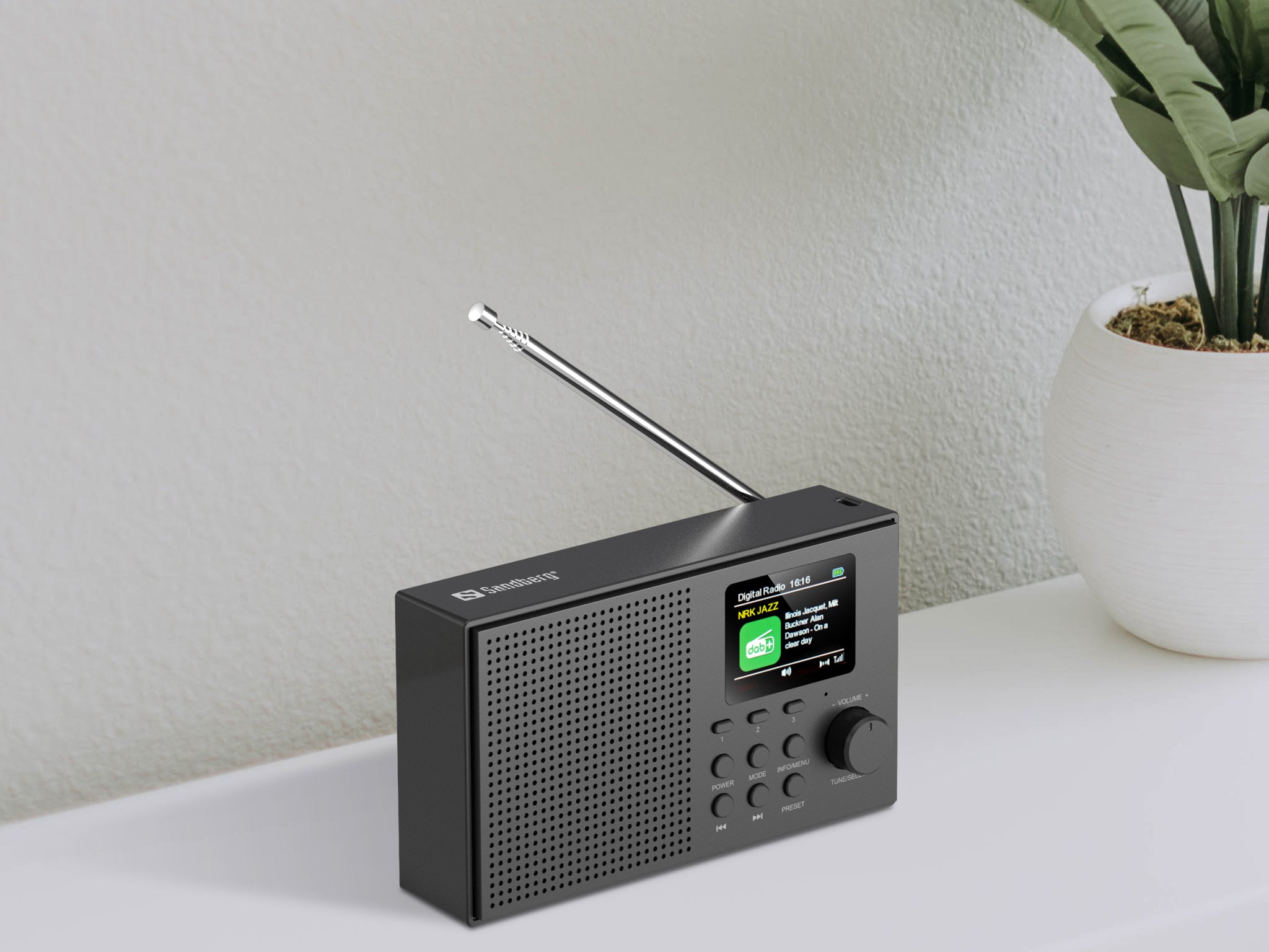 Sandberg Speaker Radio 421-39 – Tragbares DAB+ Radio, Bluetooth, Akkubetrieb