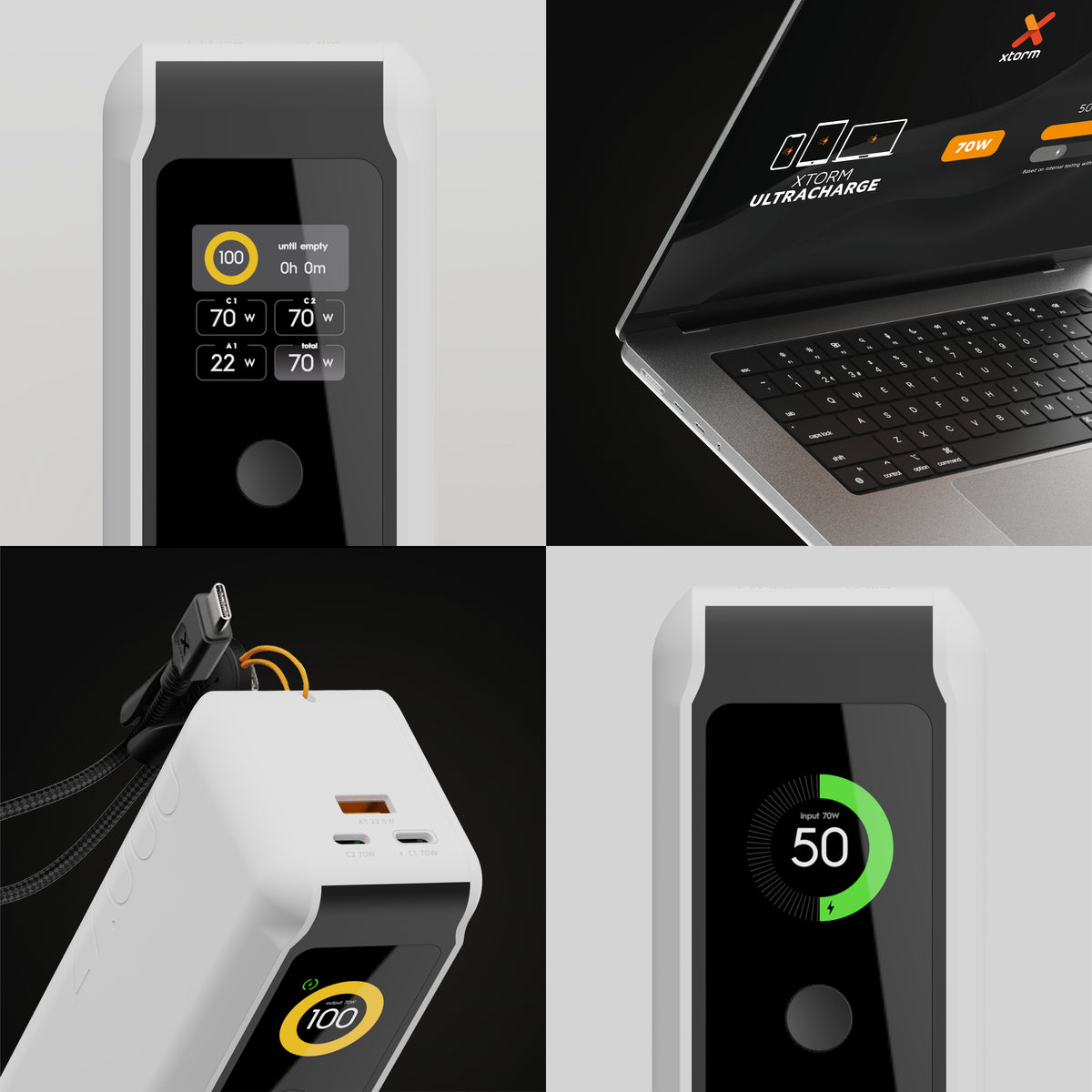 Xtorm NextGen6 Powerbank 27'000 mAh – 70 W PD, 2× USB-C, 1× USB-A, weiss