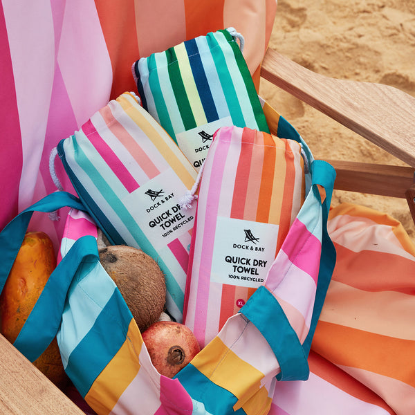 Dock & Bay Summer XL Coastal Candy Wohndecke – Polyester, Mehrfarbig – 90 × 200 cm