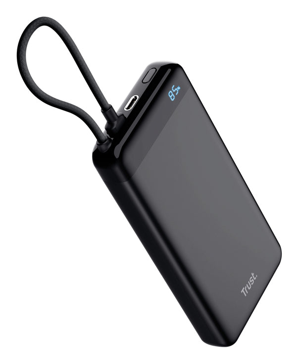 Trust Fiera Powerbank 20'000 mAh – 20 W PD, 2× USB-C, schwarz