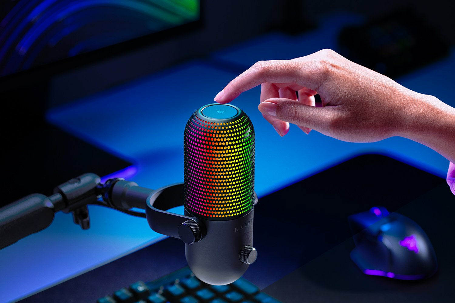 Razer Seiren V3 Chroma Tischmikrofon – USB-C, Kabelgebunden, Superniere, 24 Bit/96 kHz, Schwarz
