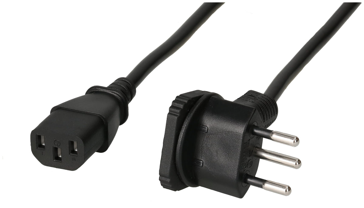 Max Hauri AG Max Hauri Netzkabel – T12–IEC C13, 2 m, 230 V/10 A, schwarz