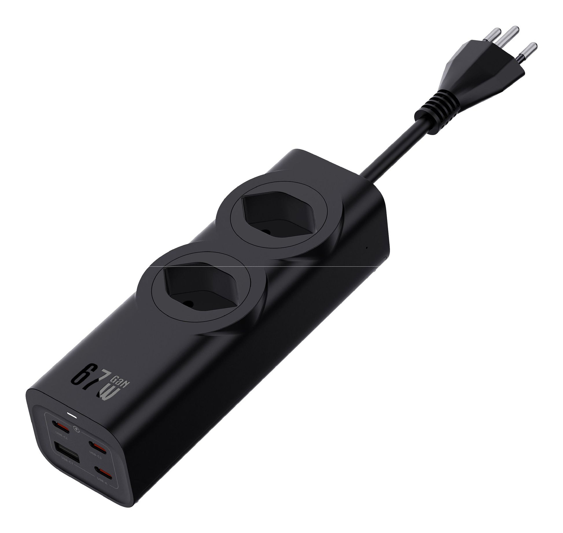 M. Schönenberger Schnellladestation 2xT13 3xUSB-C 1xUSB – Power Delivery 3.0, Schwarz