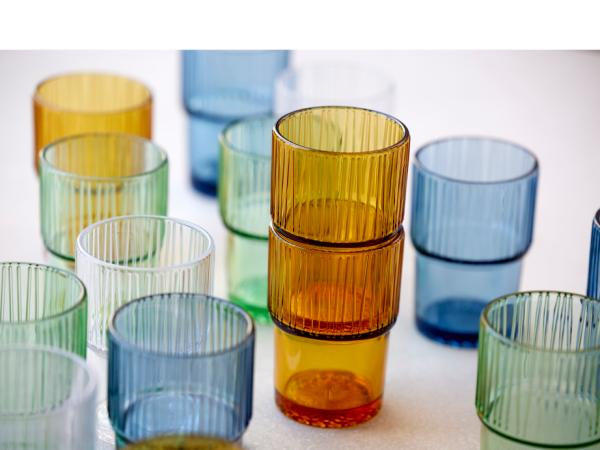 BITZ Latte Macchiato Becher Kusintha – 4er Set, 380 ml, Glas, Grün, spülmaschinenfest