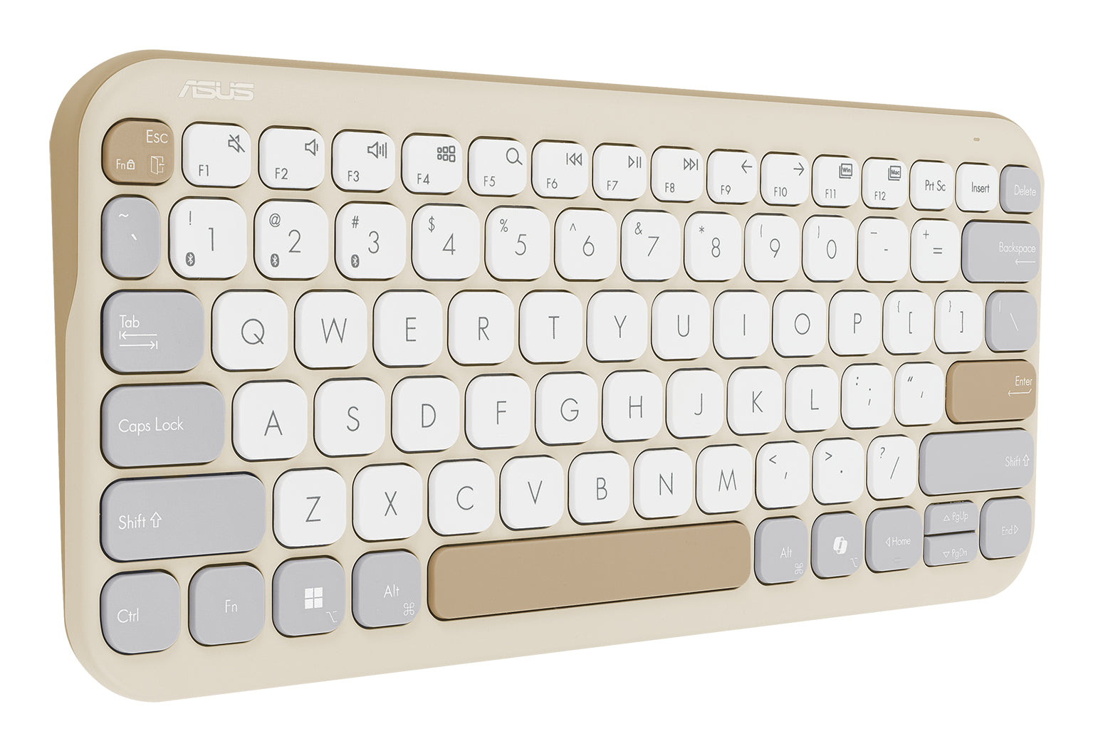 ASUS KW100 – Tastatur 75% – Bluetooth 5.0 – Ohne Ziffernblock – Beige