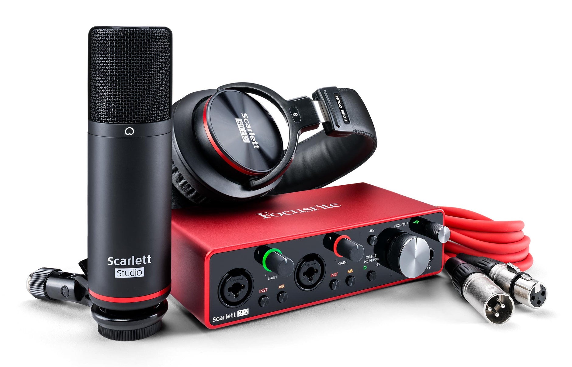 Focusrite Scarlett 2i2 Studio 4th Gen. – USB-Mischpult (2-Kanal), USB 2.0, Schwarz