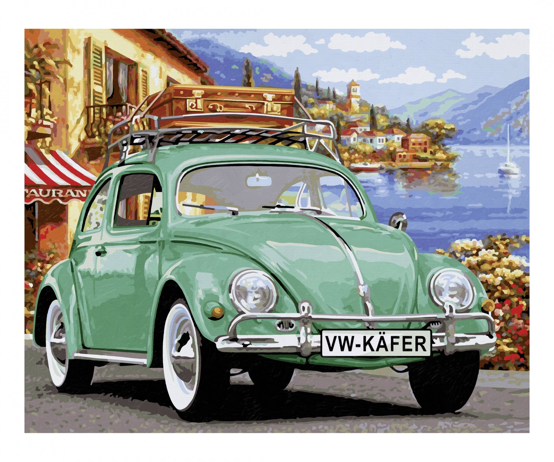Schipper Malen-nach-Zahlen-Set – Volkswagen Käfer – 40 × 50 cm – 24 Farben – ab 14 Jahren