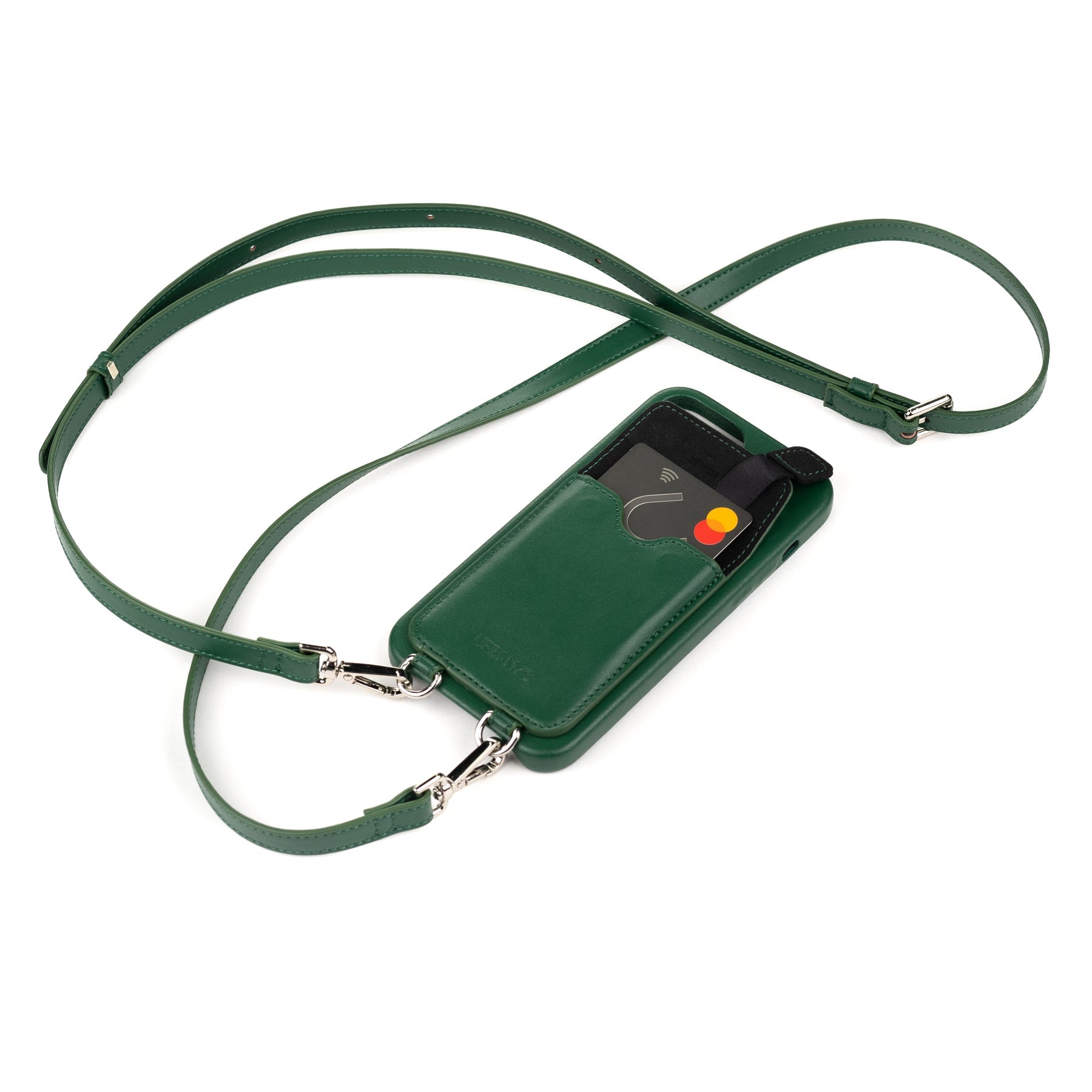 Urbany's Necklace-Hülle – für Apple iPhone 15 Pro Max – Racing Green – Kunstleder – Magnetverschluss