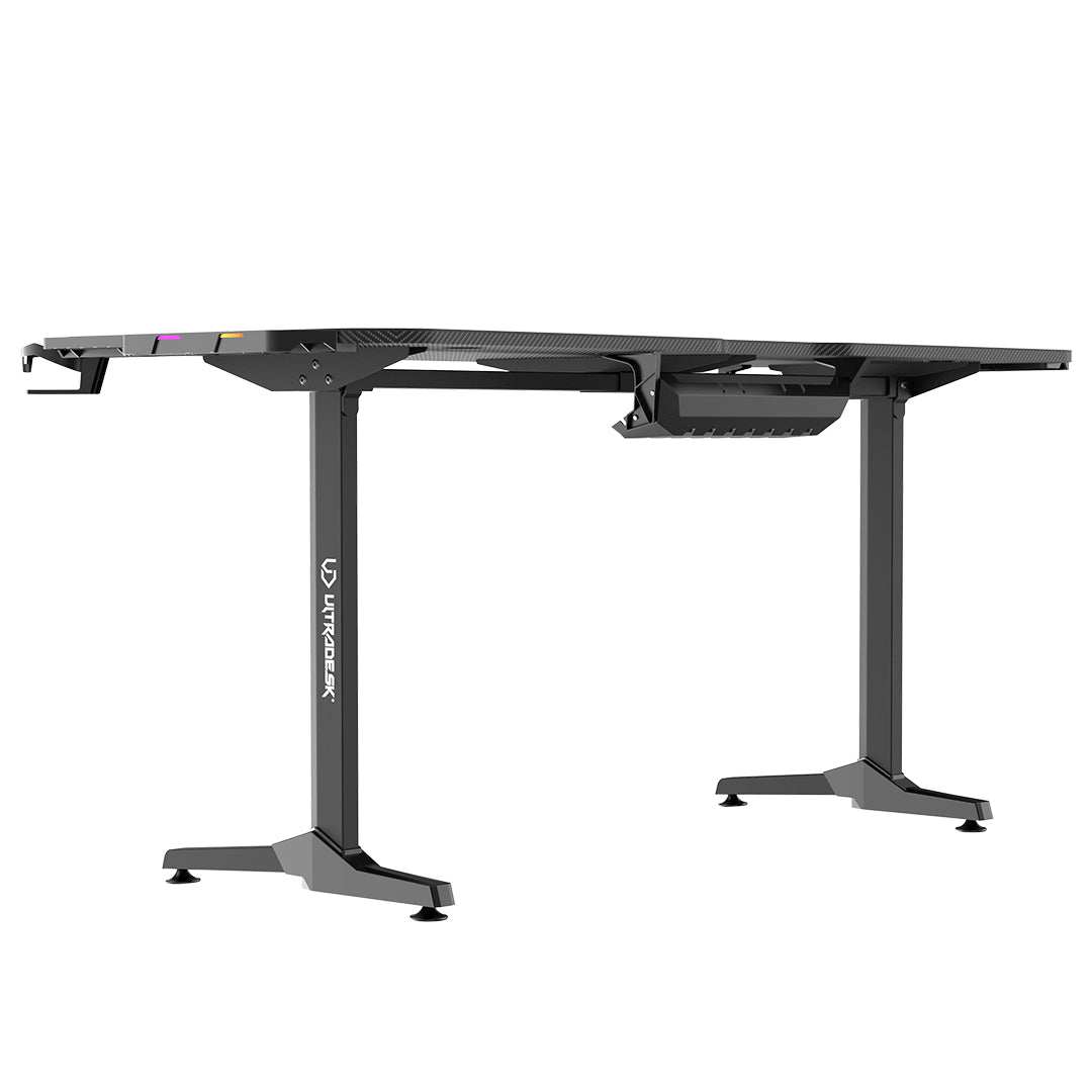 Ultradesk Rollbarer Computertisch, 1'750×750×760 mm, bis 100 kg, LED-RGB, schwarz/rosa