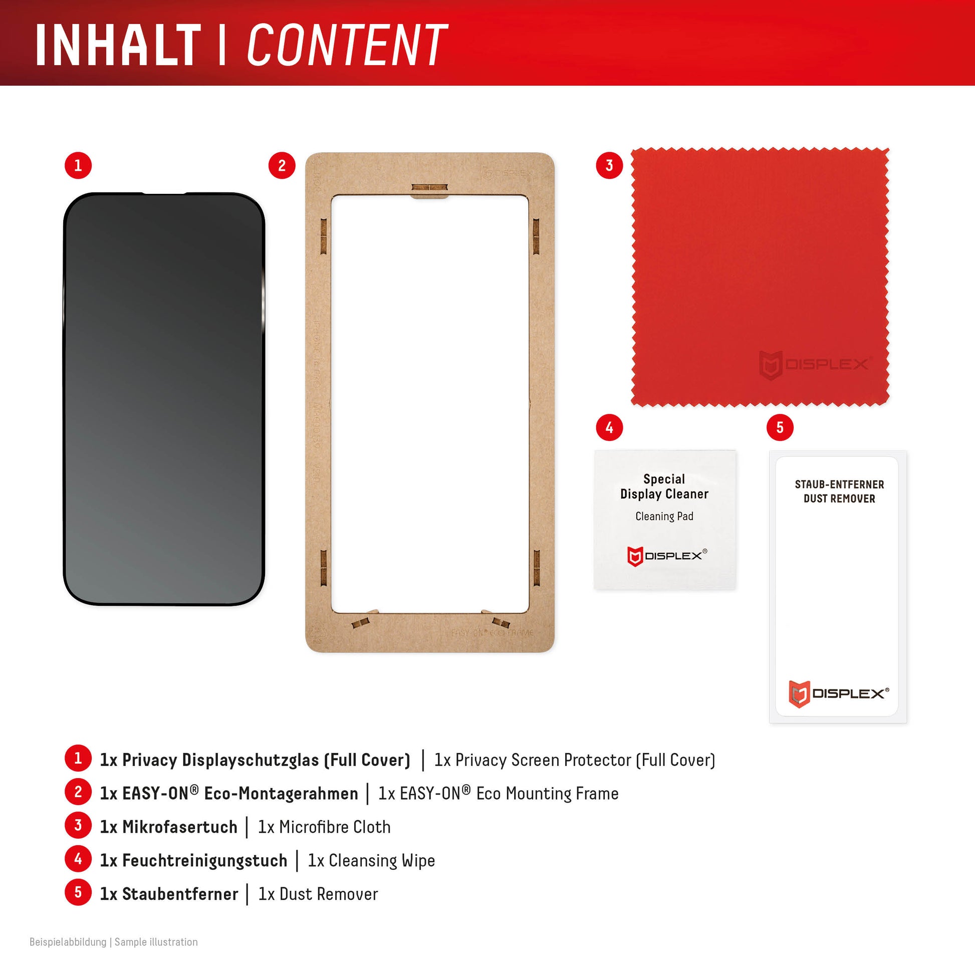 E.V.I. Privacy-Filter (Panzerglas), Full Cover – für iPhone 17 Pro Max – mit Applikator