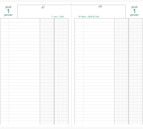 Exacompta Banquier Large – Tagesagenda 2027, 1 Tag/2 Seiten, 17,5 × 28,0 cm, schwarz