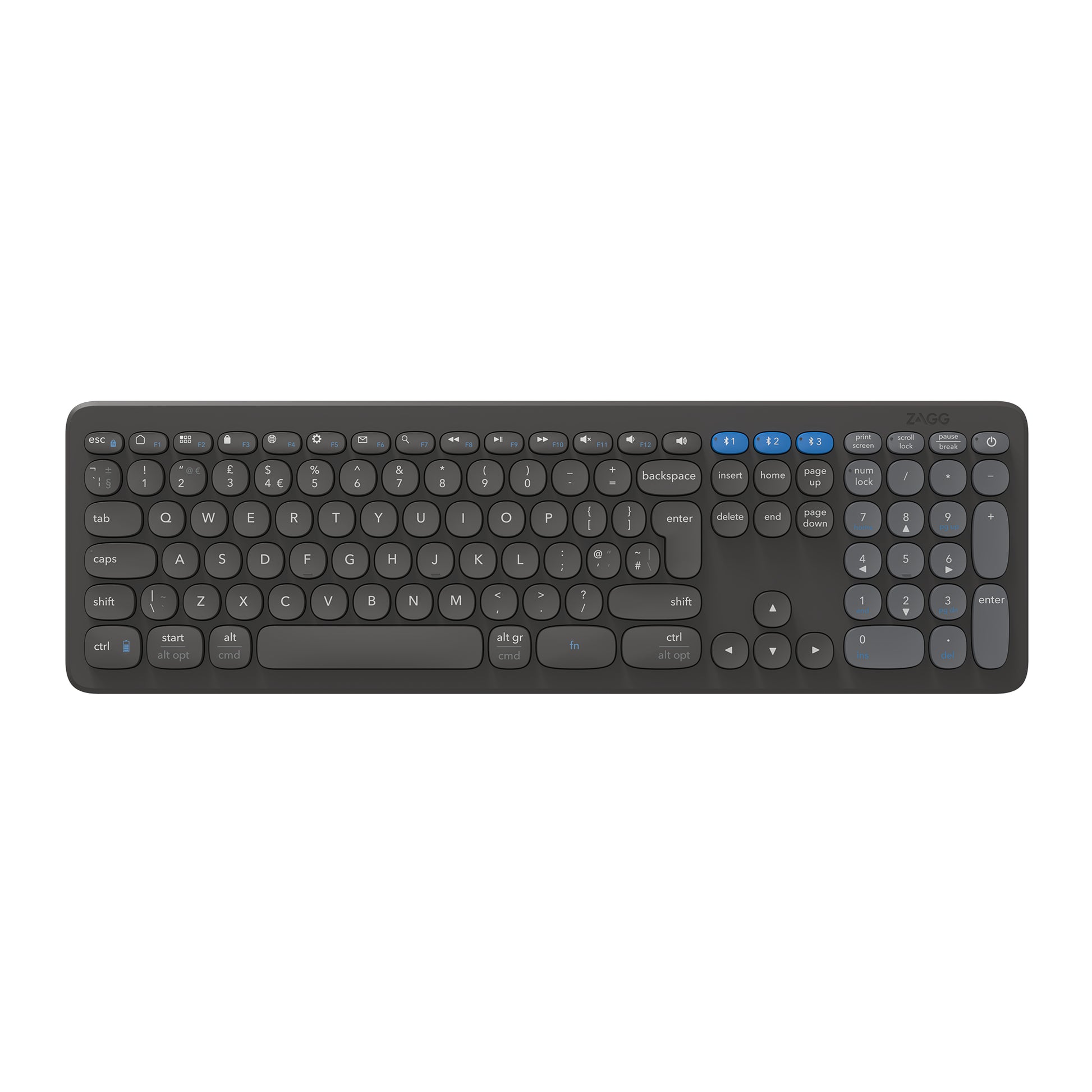 ZAGG PRO KEYB. 17 – Tastatur, Fullsize (mit Ziffernblock), Dunkelgrau