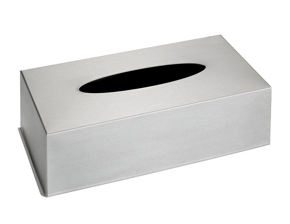 Wenko Kosmetiktuchbox – 25×12×8 cm, Edelstahl, Tisch, Wandmontiert, Silber