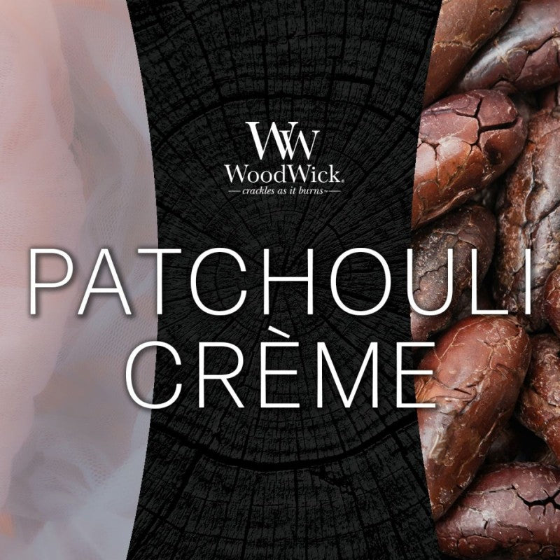 WoodWick Duftkerze Patchouli Creme, Sojawachs, Ø 10 cm, 18 cm, 1 Stück