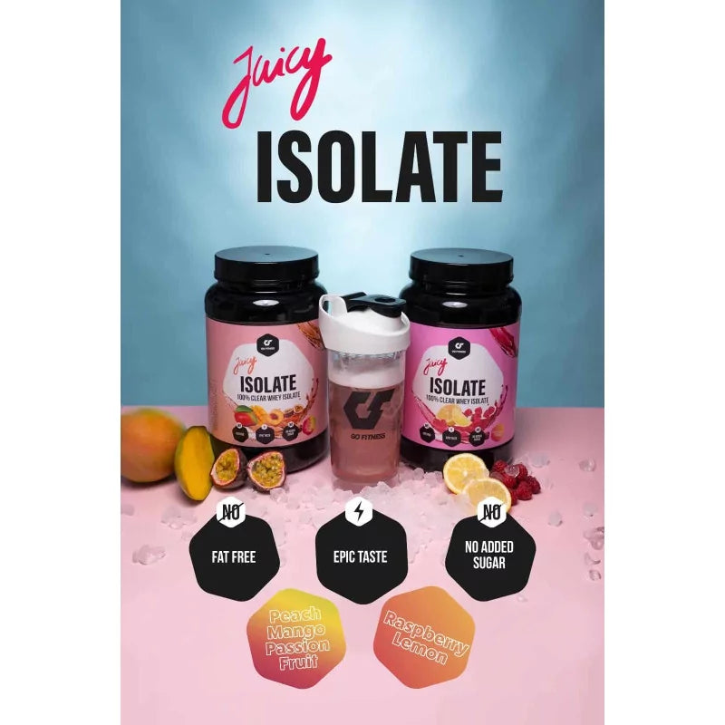 Go Fitness Whey Protein Isolat Himbeere, Zitrone – laktosefrei, ohne Zuckerzusatz – 900 g