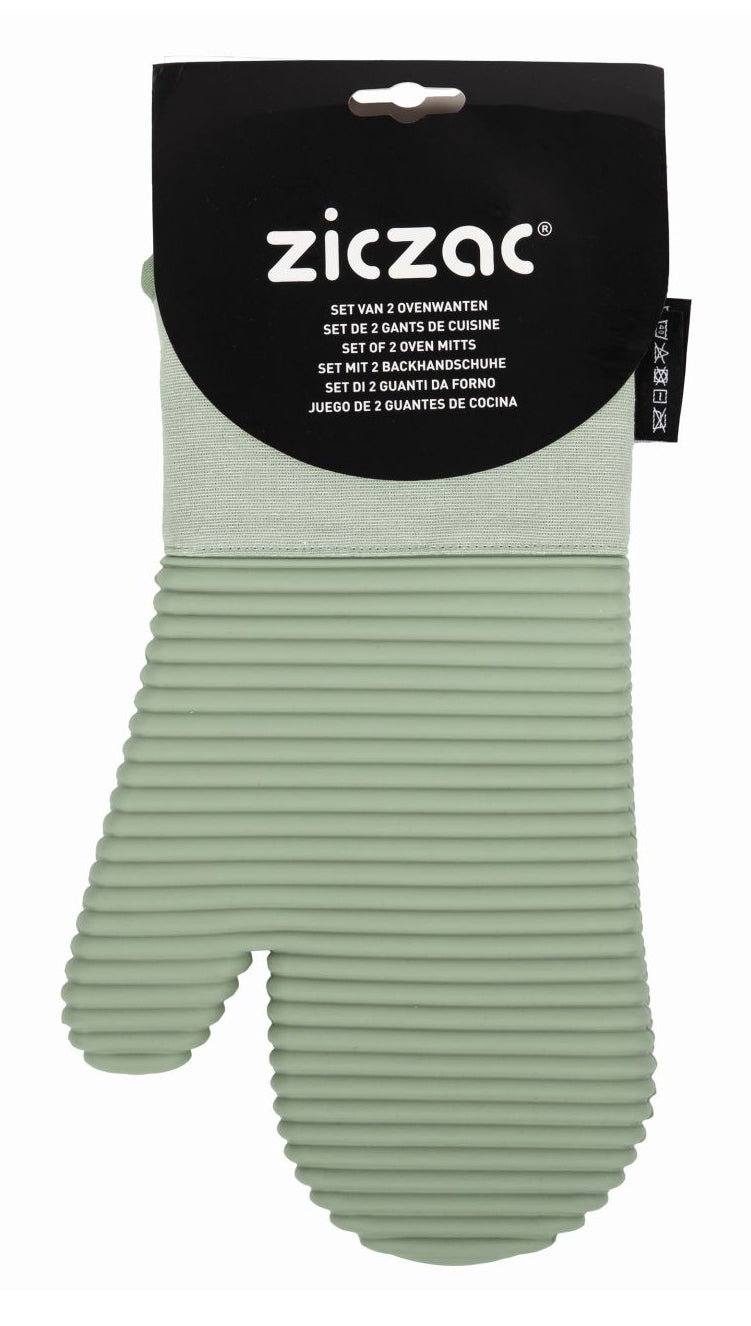 Tiseco SILO – Küchenhandschuh 18 × 33 cm, Baumwolle/Silikon, Grün