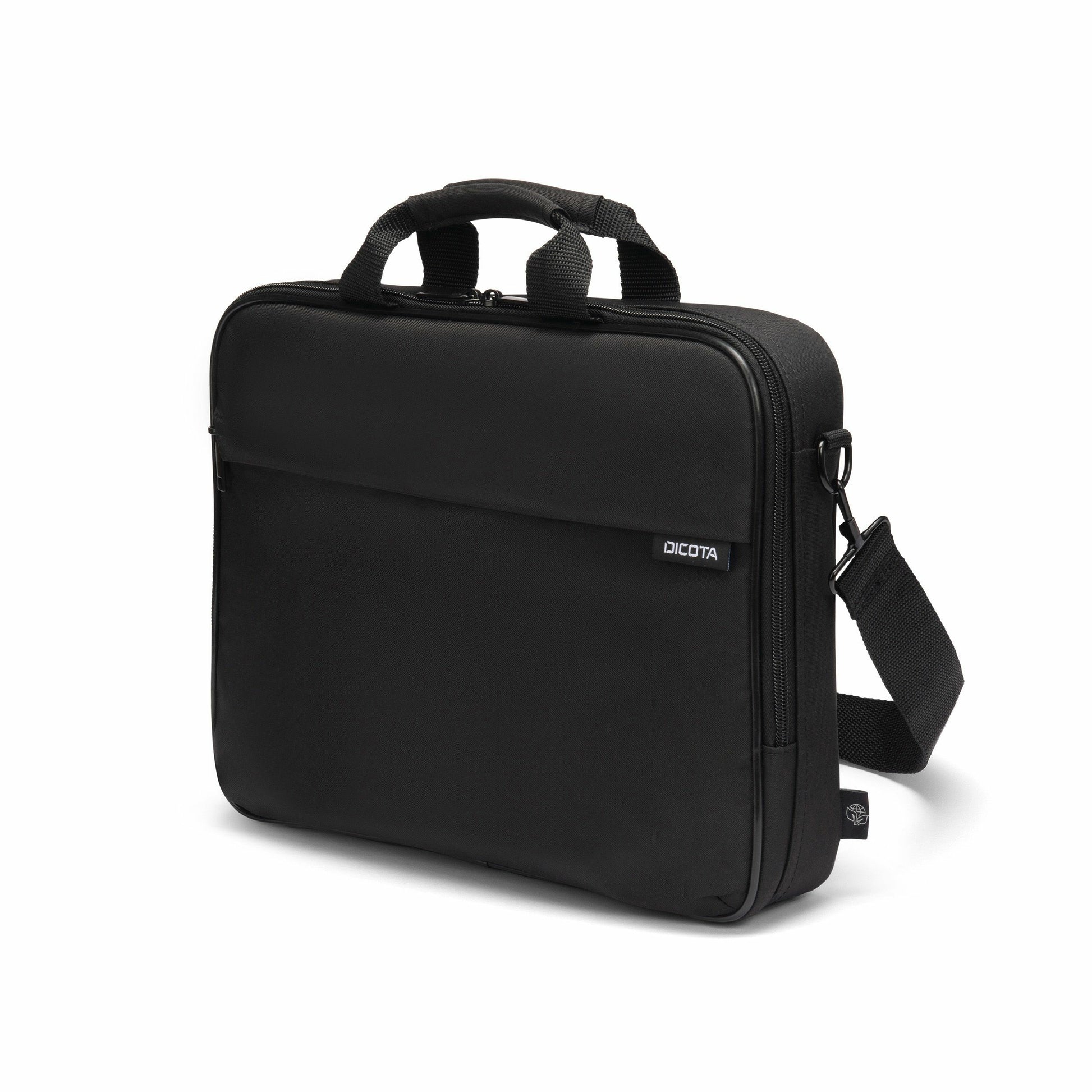 DICOTA Top Traveller ONE Notebook-Tasche bis 16" – Abnehmbarer Schultergurt, Aus Recyceltem PET – Schwarz