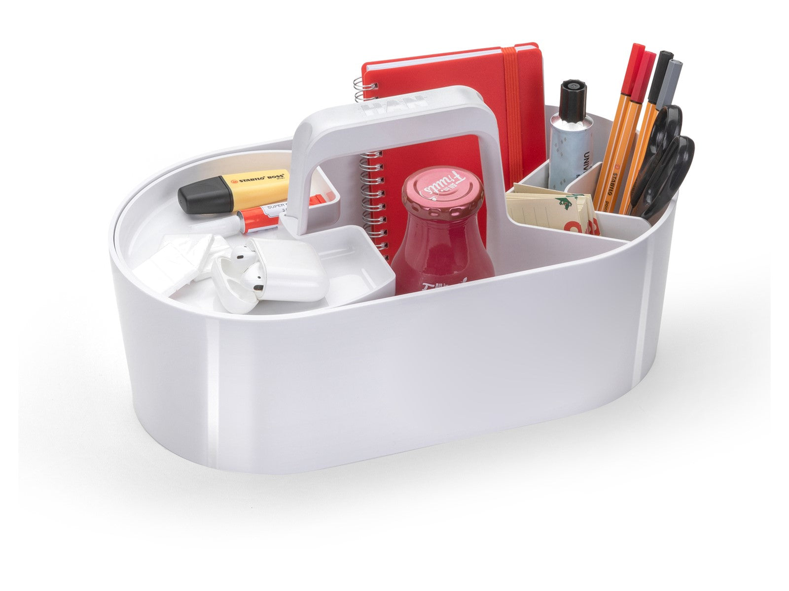 HAN Werkzeugkasten LOFT 1200-12 Aufbewahrungsbox – 4 Fächer, Weiss, ABS, B 340 × H 190 × T 190 mm