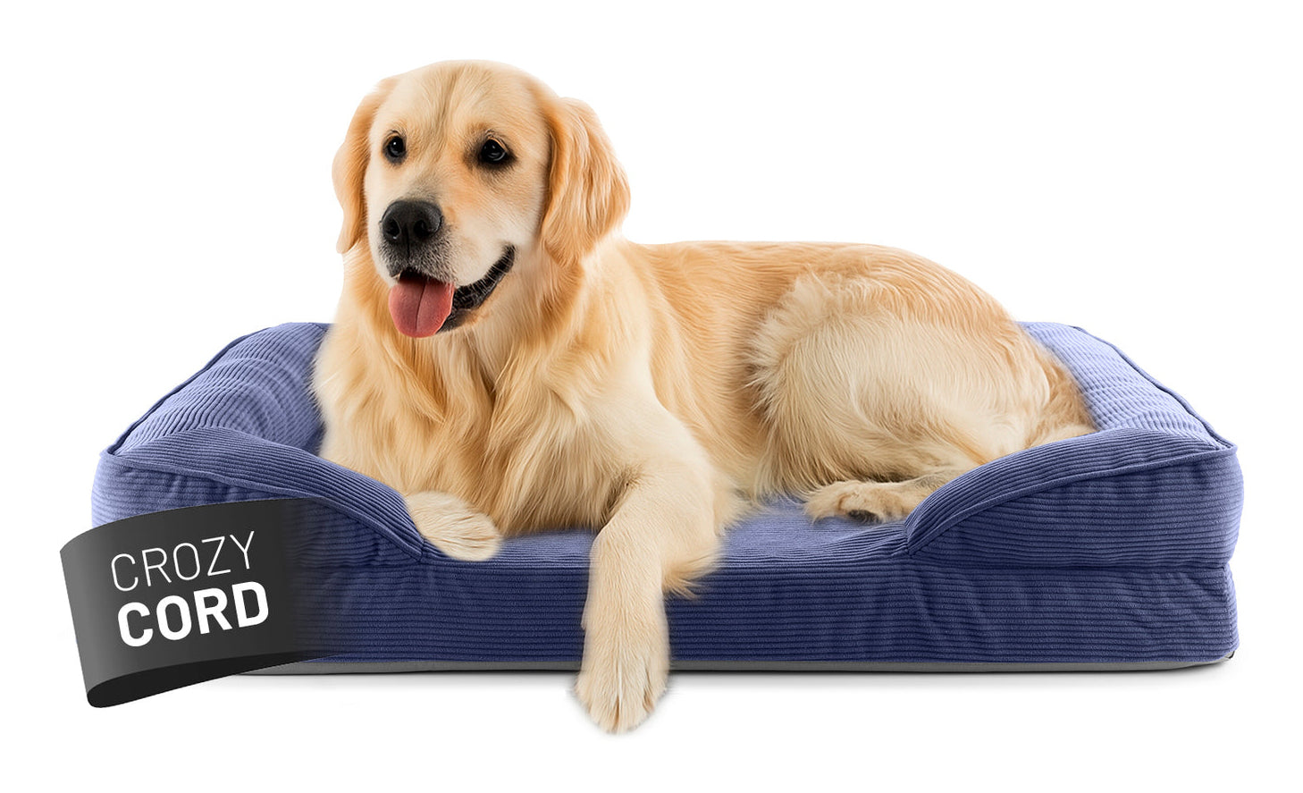 Lumaland Nest-Haustierbett – 75 × 110 × 18 cm, Polyester, abwaschbarer Bezug, Dunkelblau