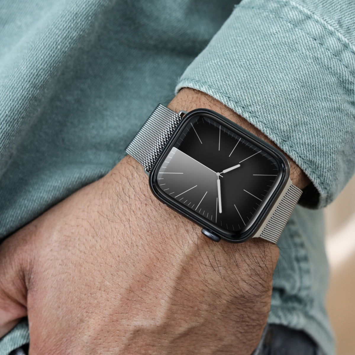 Vonmählen Milanese Loop 2 – Silber, für Apple Watch 40 mm, 41 mm, 42 mm