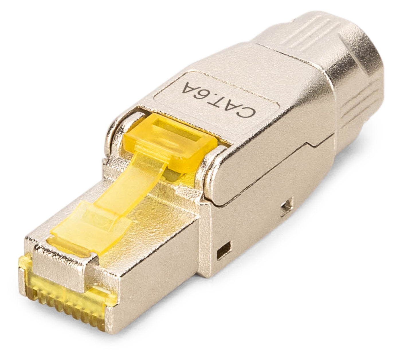 Digitus DN-93638 RJ-45-Stecker – Cat6a, geschirmt, gerade, Nickel/Gold-Kontakte, Silber/Gelb, PoE++ (4PPoE), 1
