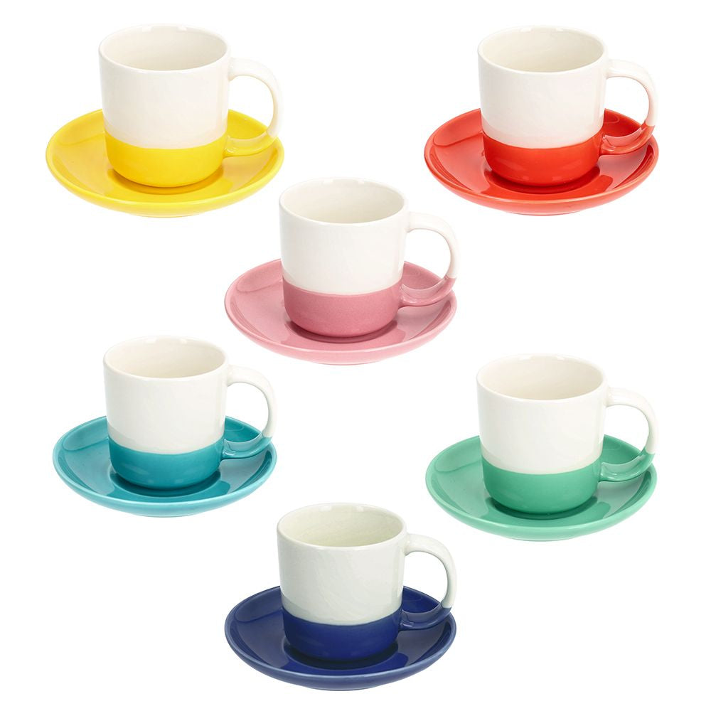 Tognana Porcellane Kaffeetassen-Set Iris – 6er Set, 110 ml, Porzellan, spülmaschinenfest, mikrowellengeeignet
