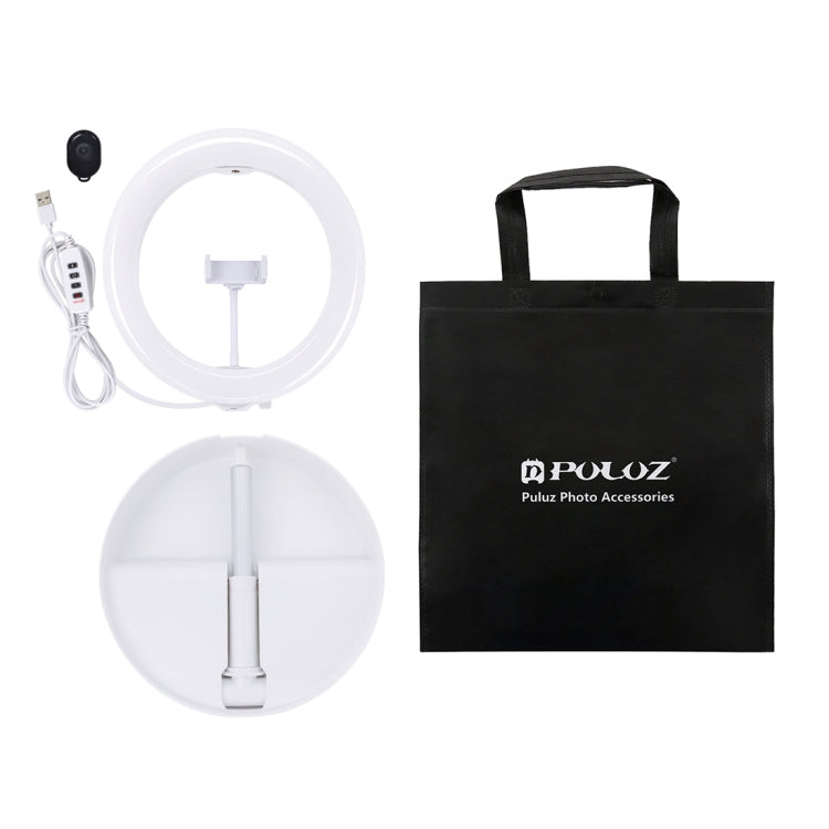 Puluz PU480W LED-Ringlicht 26 cm – 3200–6500 K, CRI 95, dimmbar, 1/4" Gewinde, Smartphone-Halter