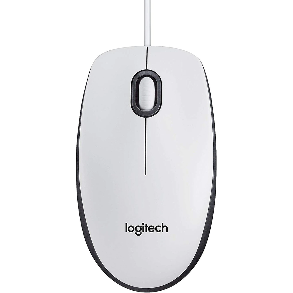 Logitech M100 – Maus – Kabelgebunden (USB‑A), 1000 DPI, beidhändig, Weiss
