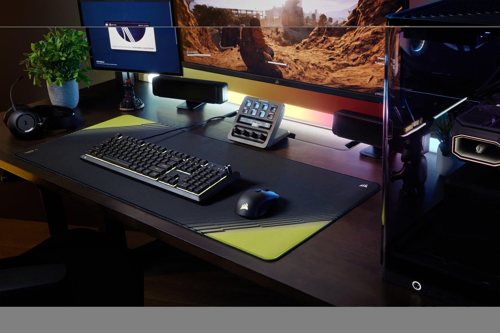Corsair SKIFF 100 – Gaming-Tastatur – Membran, kabelgebunden, RGB