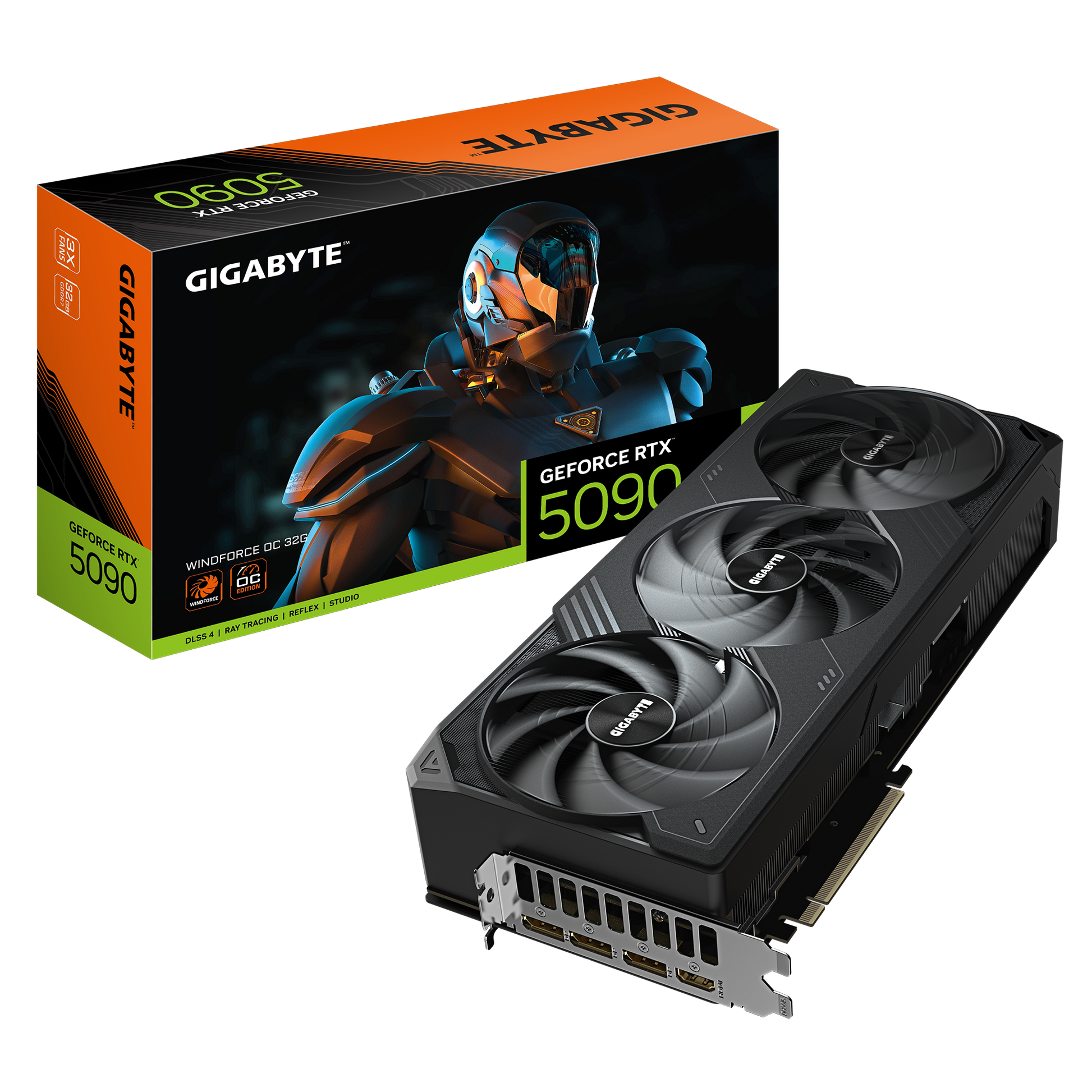 GIGABYTE GV-N5090WF3OC-32GD – PCIe Grafikkarte – 32 GB GDDR7, 512 Bit, 3×DP 2.1a, 1×HDMI 2.1b, PCIe 5.0 x16