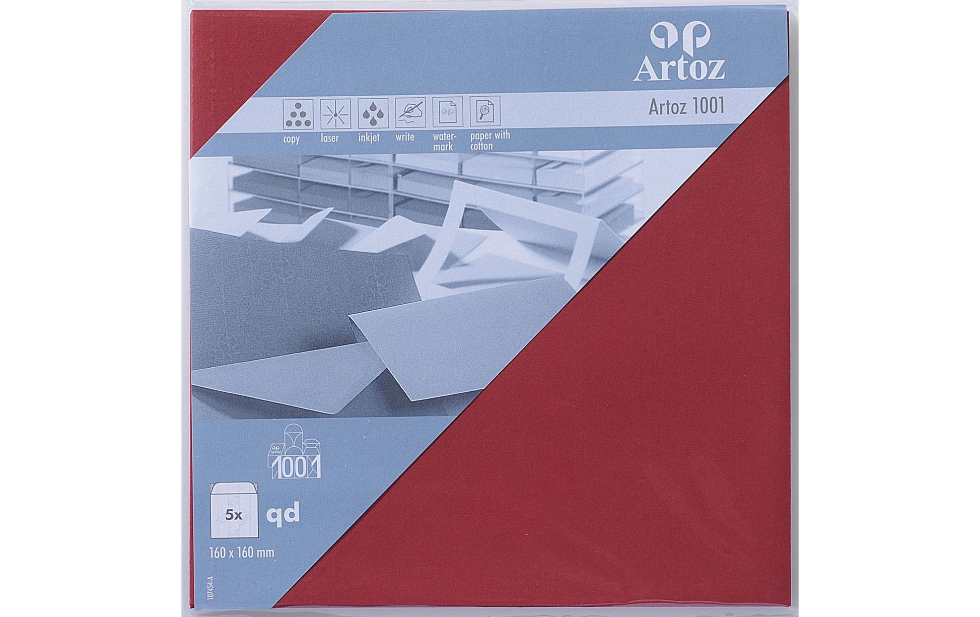 Artoz Couvert 160 × 160 mm, ohne Fenster, Bordeaux, 100 g/m²