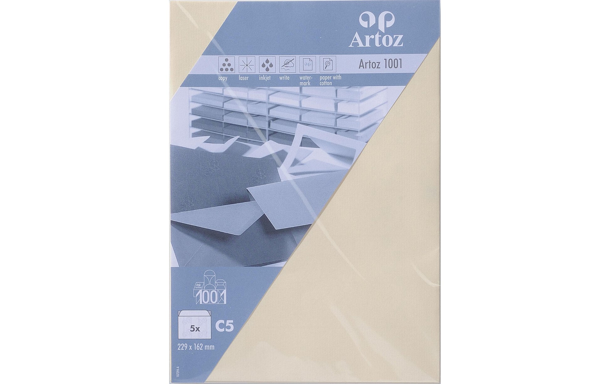Artoz Couvert C5, ohne Fenster, cremefarben, 100 g/m²
