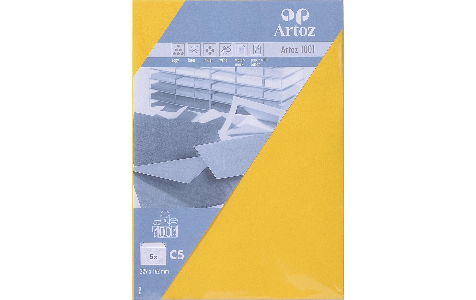 Artoz Couvert C5, ohne Fenster, gelb, 100 g/m²