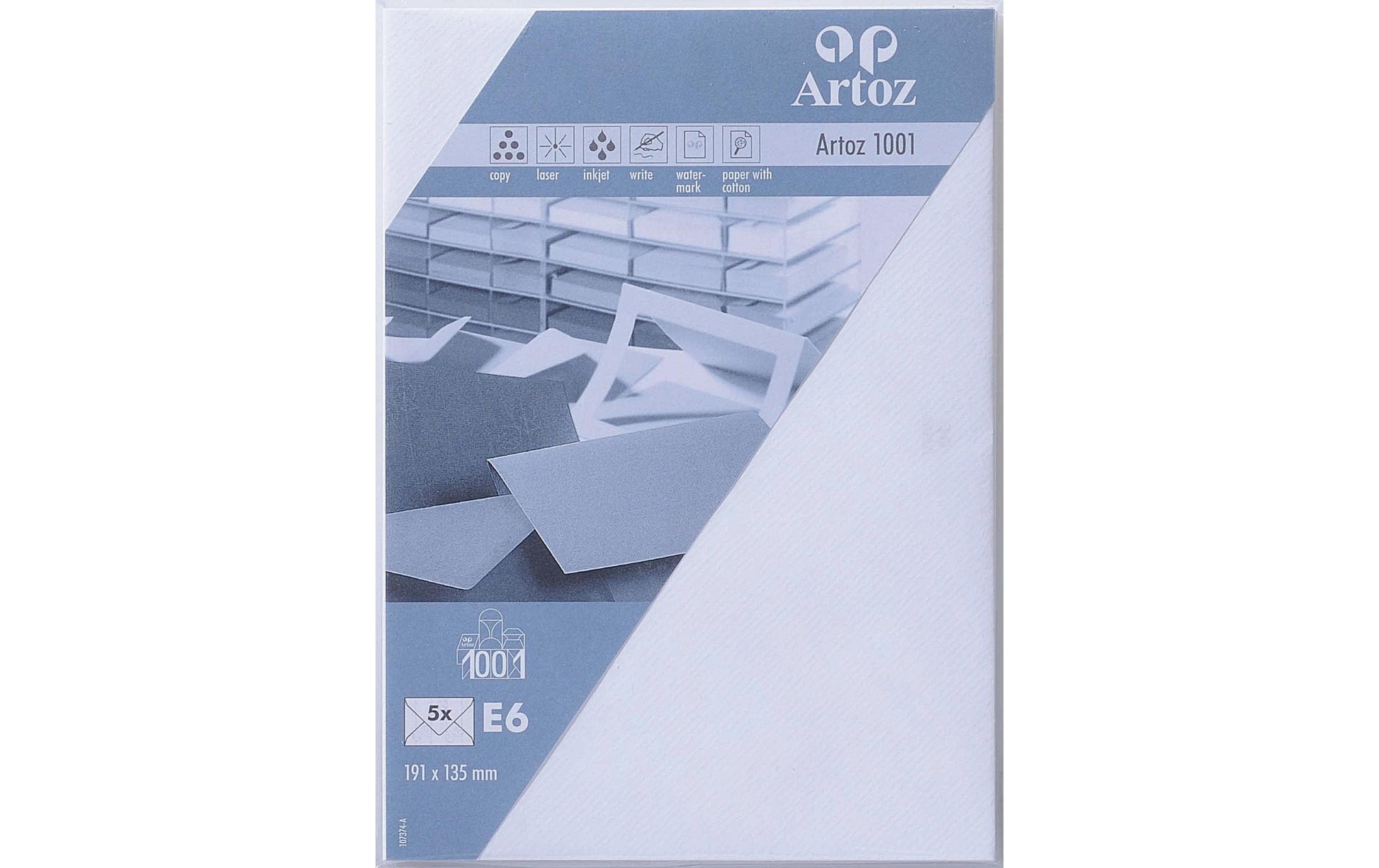 Artoz Couvert 135 × 191 mm, ohne Fenster, weiss, 100 g/m²
