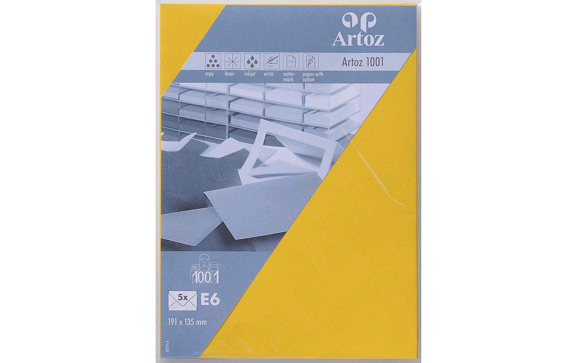 Artoz Couvert E6, ohne Fenster, gelb, 100 g/m²