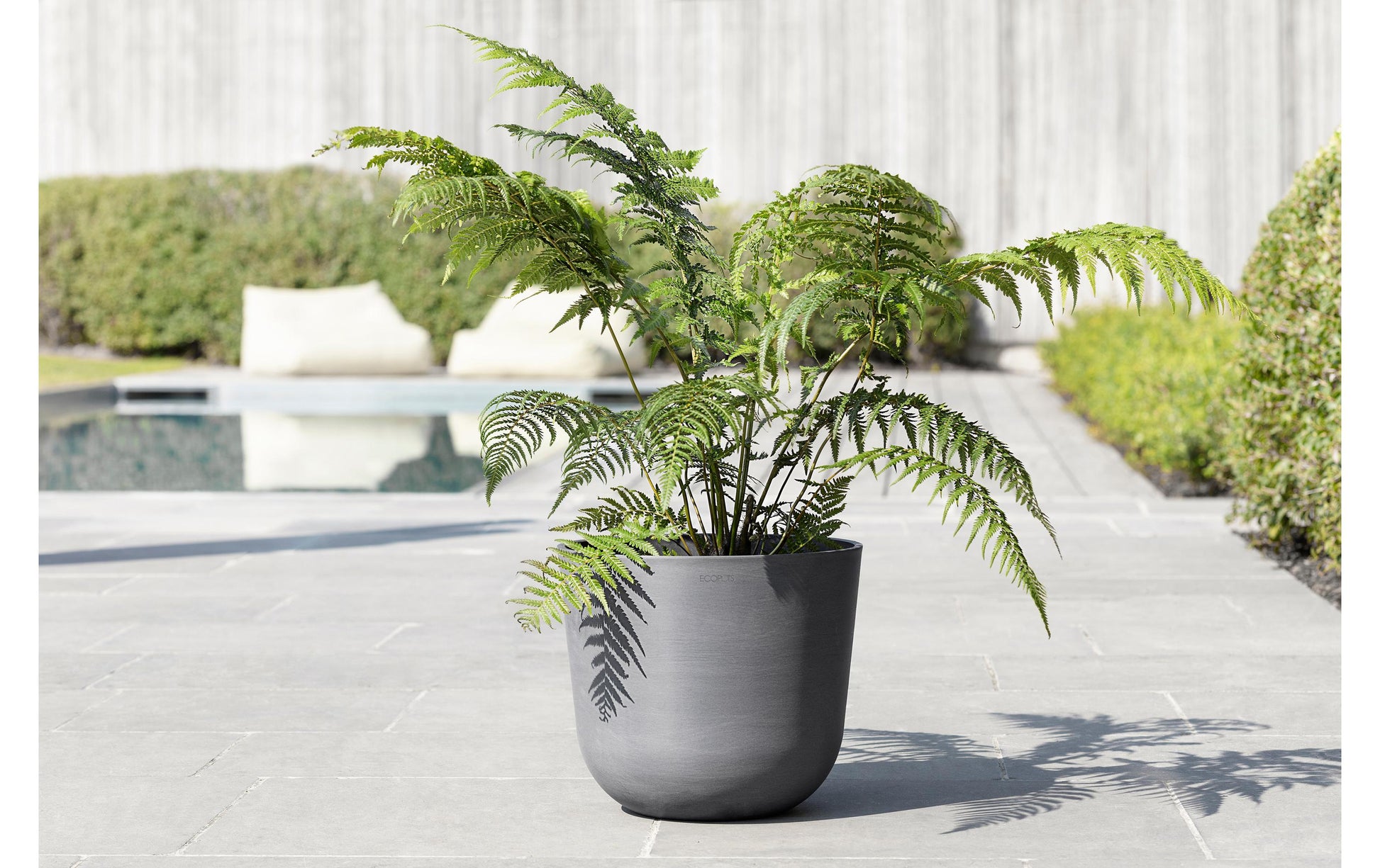 Permapack Ecopots Oslo Topfpflanzer – Ø 35 × 30,5 cm – Recycling-Kunststoff, Grau