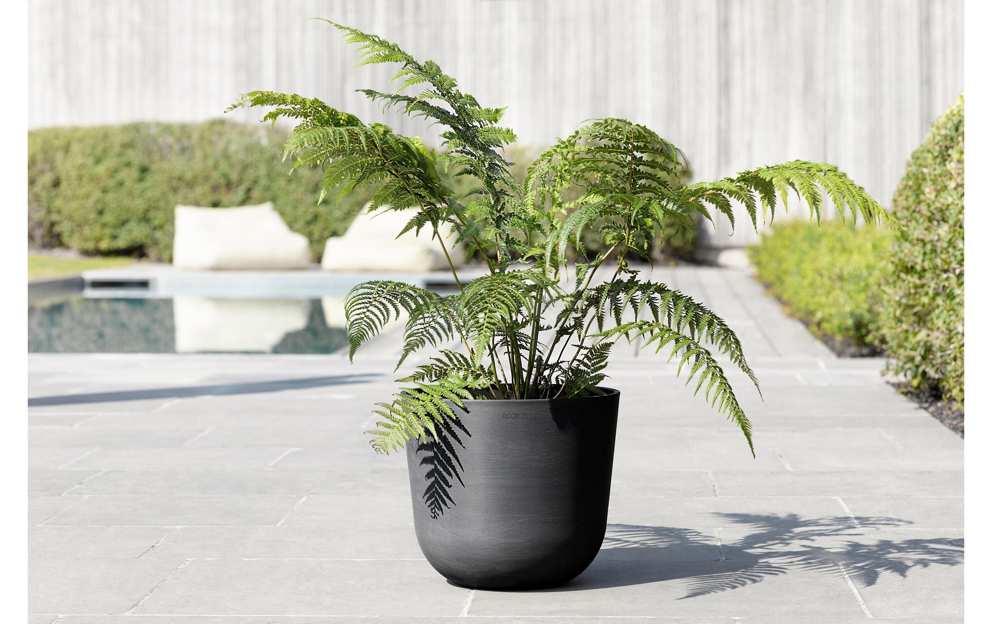 Permapack Ecopots Topfpflanzer – Ø 35 × 30,5 cm – Recycling-Kunststoff, Dunkelgrau