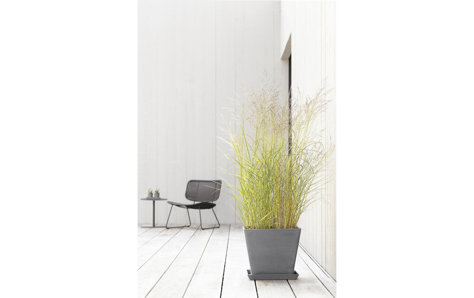 Permapack Ecopots Rotterdam Pflanzentopf – 50 × 44 × 50 cm – Recycling-Kunststoff, Grau