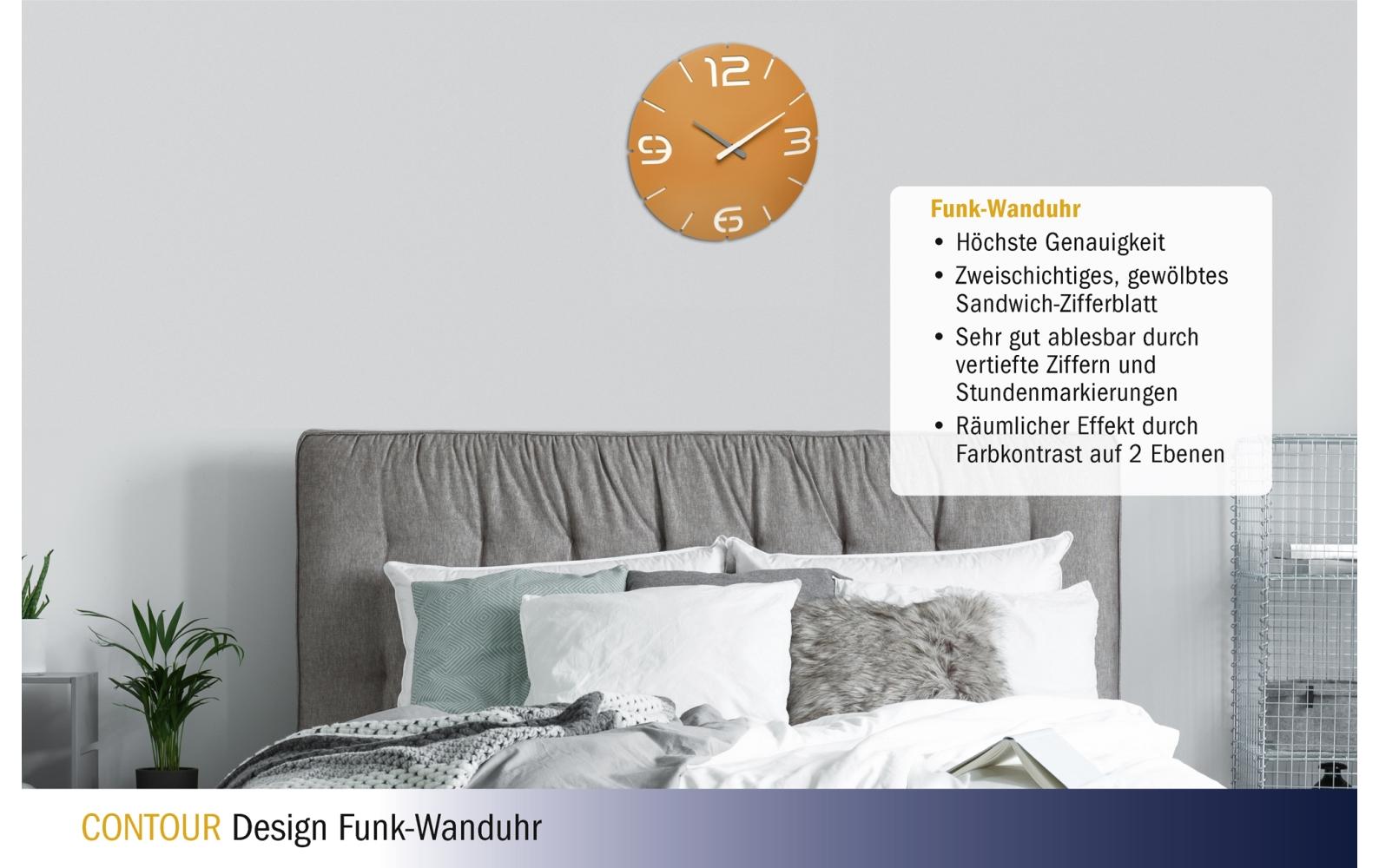 TFA-Dostmann TFA Dostmann Wanduhr – Funk, analog, Ø 35 cm, weiss, Kunststoff